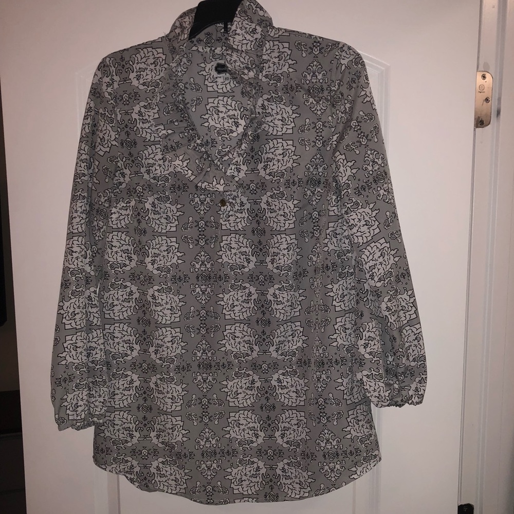 Ruffled neck long sleeve top from Mud Pie